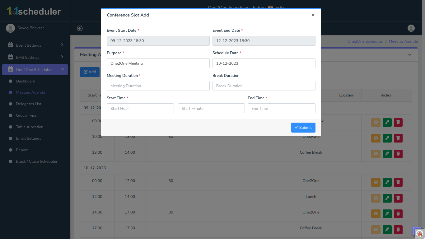 scheduler archives - caterease support Images High... One2One Scheduler